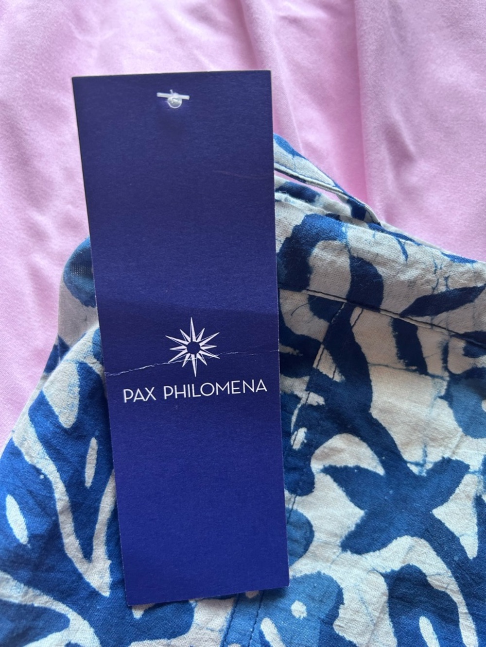 Pax Philomena Blue & Cream Printed wide leg lounge pant